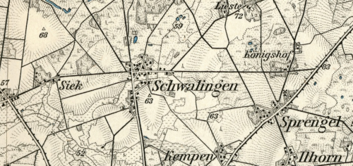 Schwalingen um 1900 (Karte von 1899)